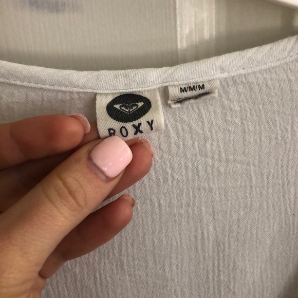 Roxy Button Up Crop Top Medium - Picture 2 of 6